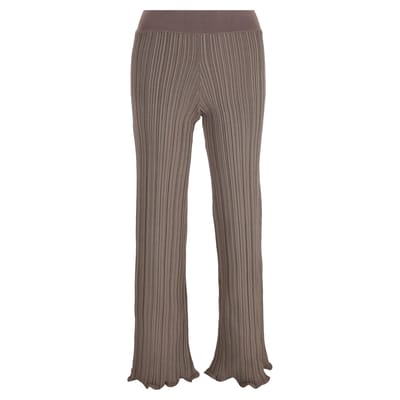 Acne Studios geribbelde gebreide broek met rechte pijpen in bruine viscose