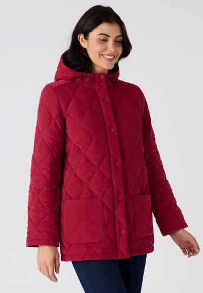 Damart - Parka gewatteerd capuchon - Dames - Rood - 38-40 (S)