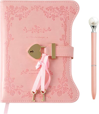 Dagboek met Slot voor Meisjes - Notepad - Meisjesdagboek met slotje en sleutel -360 pagina's - Inclusief pen - Creatief cadeau - idee voor verjaardag Kerst - Schattige dagboekset voor meisjes van 8 jaar - roze