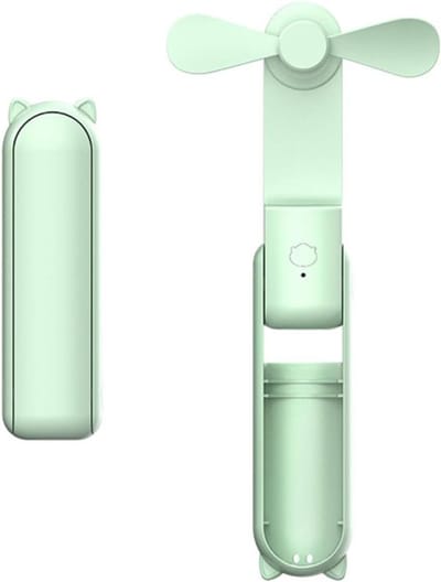 Mini handventilator - Draagbare miniventilator - USB-ventilator - opvouwbaar - drie snelheden - verborgen zachte bladen - 270° vrije verstelling - Groen
