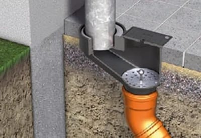 ACO Regenpijpafvoer Gietijzer DN100/ 90Graden/ 8,0l/s/ L15 met Deksel/Verf, 5217.10.00