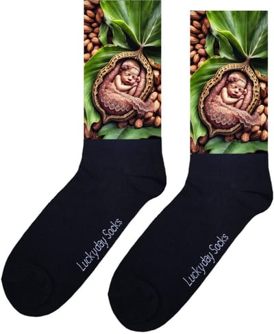 Baby - Opkikker - Grappige sokken - Valentijns cadeau - Verjaardag cadeau - Sinterklaas cadeau - Kunst - Leuke sokken - Vrolijke sokken - Pinda - Kraam cadeau - Kerstsokken - Vaderdag - Moederdag - Kerstcadeau - Socks maken Happy - 37-44