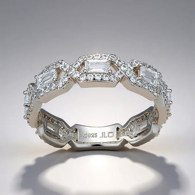 Cavill - Zilveren ring met witte topaas 0,76 ct en zirkonia 0,61 ct - 925 Sterling Zilver - Moderne elegante ring dames - Baguette topaas ring