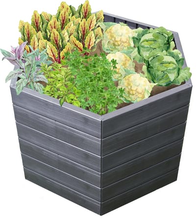GARANTIA ERGO Verhoogde Bak L 75 Hout, incl. FLORA Waterbesparingssysteem