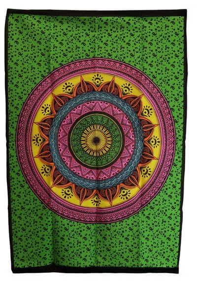 Ancient Wisdom - Wandkleed - Katoenen wanddecoratie mandala 70x110cm - wanddecoratie - muurdecoratie - bohemian - kunst