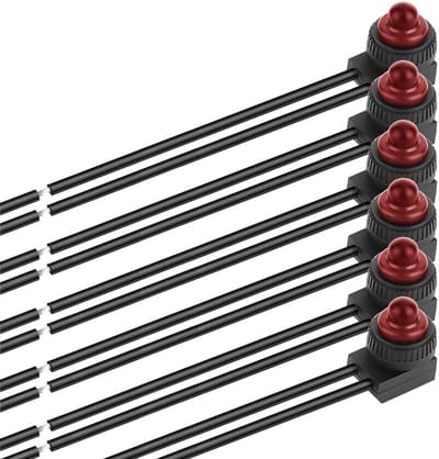 Drukknop Schakelaars - Waterdichte Knoppen - Buitenverlichting - Zelfsluitend SPST - 6 Stuks - Rood