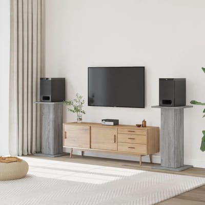 Luidsprekerstandaard Hout - Speakerstandaard Set - Geluid Verbeteren - Hol Ontwerp Vulbaar - 30 x 30 x 80 cm