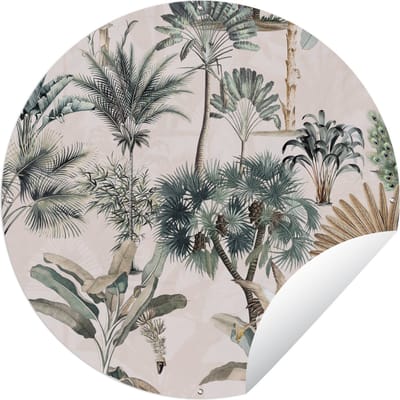 Tuincirkel Bladeren - Monstera - Jungle - Tropical - 60x60 cm - Ronde Tuinposter - Buiten