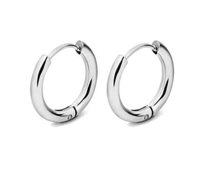 Plux Fashion Hoops Oorbellen - Zilver - 12mm - Stainless Steel - Heren - Dames - Zilveren Oorbellen - Hoops Earrings - HipHop Oorbellen - Sieraden Cadeau - Luxe Style - Duurzame Kwaliteit - Halloween - Oktoberfeest