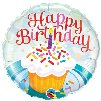 Folieballon - Happy Birthday Cupcake - 45 cm - Helium- en Luchtvulling