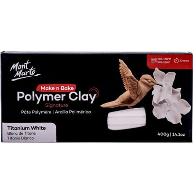 Mont Marte Make n Bake Polymeerklei 400g - Titaanwit gray