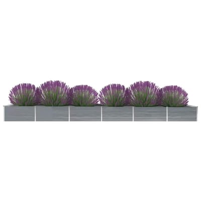 vidaXL - Plantenbak - verhoogd - 600x80x45 - cm - gegalvaniseerd - staal - grijs