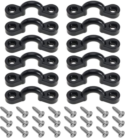 Dailygoods- Pad Eye - 12 Stuks Nylon - 24 Roestvrijstalen Schroeven - Waterdicht - UV-bestendig - Draagbare Kajak Onderdelen - Kajakaccessoires