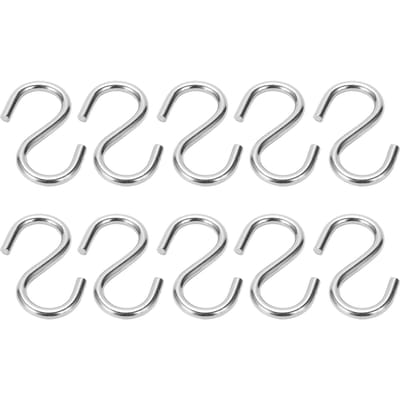 10 stuks S-haken Draagbaar 304 Roestvrij Staal Metaal Hangende Houder Organizer voor Sleutel Handdoek M4