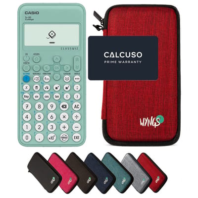 Casio fx-92 Collège incl. WYNGS Beschermhoes Rood - Wetenschappelijke Rekenmachine - Basis Pakket (speciaal voor Frankrijk)