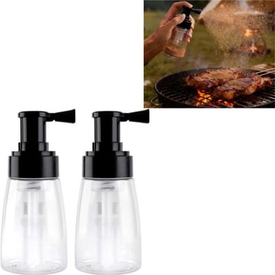 2 stuks Haarpoedersprayfles - navulbare draagbare applicator voor föhnpoeder - applicator voor haarvezels - stylingtool voor de kapper - 6*6*14,8 cm - voor thuis- en salongebruik - zwart