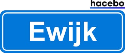 Hacebo - Plaatsnaam Sticker - 29x10 CM - Ewijk sticker - Verkeersborden sticker - grappige cadeaus - Ewijk