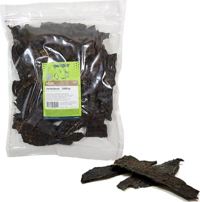 Qwisple Hertenlever - Gedroogde Natuurlijke Hondensnacks - Hert - 1000 gr