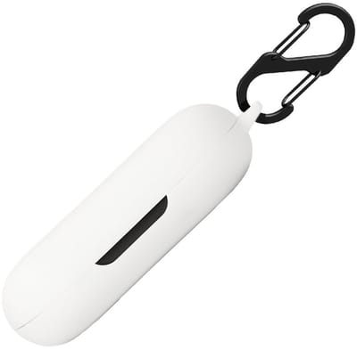Dailygoody - Siliconen hoesje - Beschermhoes voor Anker Soundcore V30i - Stootvast en wasbaar - Wit - Sleutelhanger inbegrepen - Geschikt voor Anker S...
