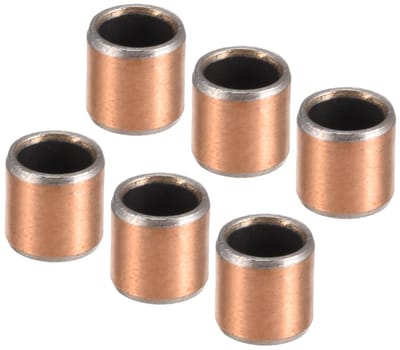 Set van 6 olie-vrije bushings voor schuifmachines - Diameter gat 6mm, buitendiameter 8mm, lengte 8mm, ideaal voor precisietoepassingen en mechanische onderdelen