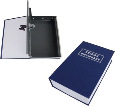 Kluis in boek - Engels woordenboek verstopplek - metaal - 27 cm