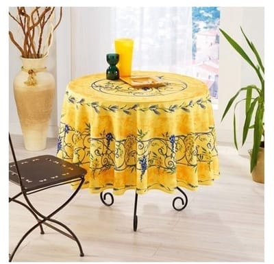 Provençaalse ronde vlekbestendige blauweregen tafelkleed 100% polyester