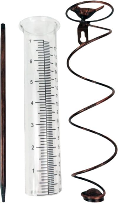 1 stuk - Regenmeter - Gietijzeren vogelriem - Metalen frame - Regenmeter - Tuindecoratie - Wit