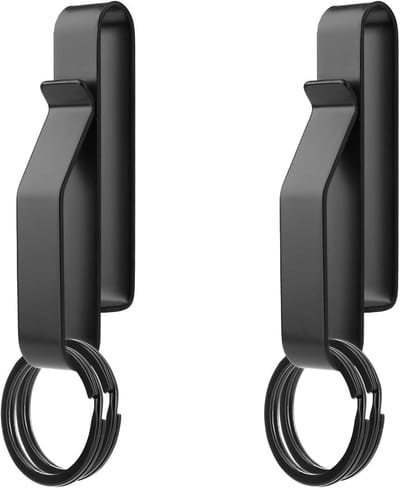 Stunq® Riemclip Sleutelhouder Set van Roestvrij Staal met 4 Afneembare Sleutelringen