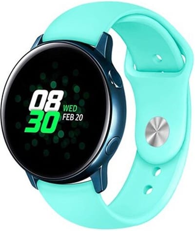 By Qubix - Geschikt voor Garmin bandje - Geschikt voor Garmin Vivoactive 4 / 4L - Rubberen sportband - Aqua blauw - Smartwatch bandje 22mm