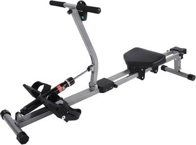 Roeimachine Hydraulisch - Indoor Rower Fitness - Thuis Trainen - 12 Weerstandsniveaus - 102 x 35 x 22 cm - Zwart