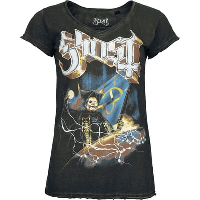Ghost T-shirt - Lightning - L - voor Vrouwen - antraciet