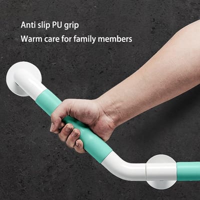 Veiligheidsgreep Badkamer - Steun voor Ouderen - Veilig Douchen - Antislip PU Grip - 33x38cm - Grijs