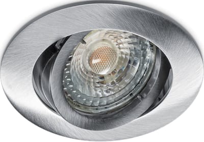 Inbouwspots geborsteld aluminium - Inbouwspotset van 5 stuks geborsteld aluminium met ledlamp 230 Volt - Led inbouwspot verstelbaar met dimbare ledlamp kleur 4000K - 230Volt inbouwspot met GU10 ledlamp 4000K.