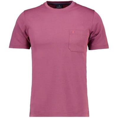Ragman T-Shirt Softknit Uni Easy Care Round Neck Breast Pocket Berry / male