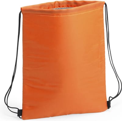 Koeltasje rugzak met draagkoord - oranje - 32 x 42 cm - drankjes/lunch rugtas - polyester/aluminium