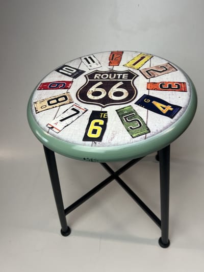 “Route 66” retro kruk Metaal
