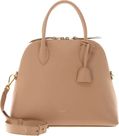 COCCINELLE Leren Handtas Schoudertas Gladys Handbag Grained Leather Toasted Beige