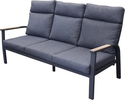 Kota 3-zitsbank antraciet aluminium