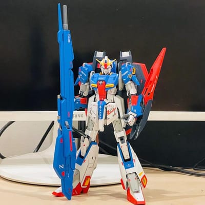 JMS HG 1/144 MSZ-006 ZETA Bouwpakket Actiefiguren Puzzelspeelgoed voor Jongens Vakantiecadeaus Bureaubladdecoratie Verzamelfiguur blue
