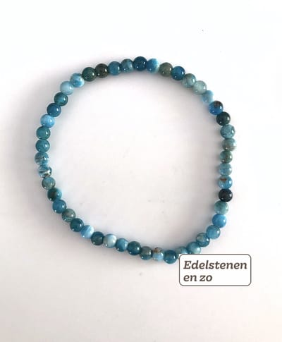 Apatiet armband kraal 4mm blauwgroen communicatie, ontwikkeling, groei