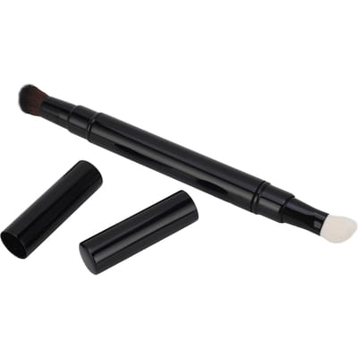 Intrekbare Make-up Kwast Dubbelzijdig Zacht Wolhaar Draagbare Oogschaduw Kwast voor Reizen Buiten black