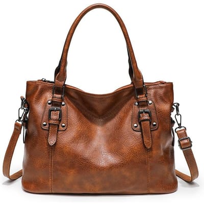 Modieuze Europese en Amerikaanse damestassen, Retro en eenvoudige schoudertassen, Handtassen van hoge kwaliteit, Elegante crossbodytassen bruin
