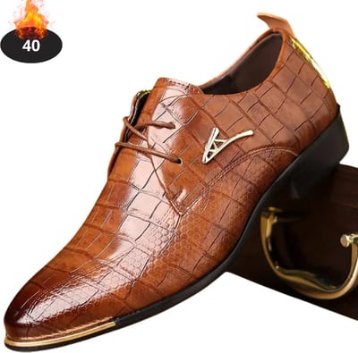 Livano Nette Schoenen Heren - Business Schoenen - Bruiloft - Kantoorschoenen - Leer - Met Veters - Donkerbruin - Maat 40