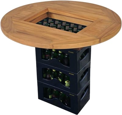 Bierkrat Tafelblad - Tafelaccessoire - Feesttafel Maken - Direct Gebruiksklaar - 70 cm Diameter - Houtkleur