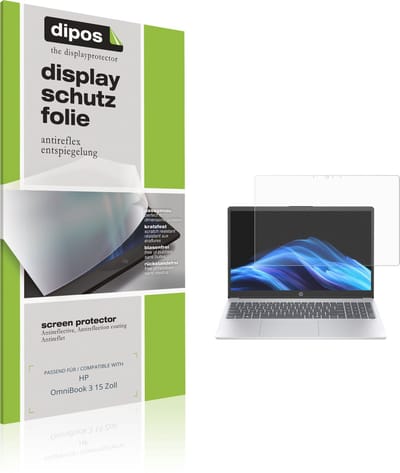 dipos – 2x Matte Beschermfolie geschikt voor HP OmniBook 3 15 Zoll | Krasbestendige & antireflecterende Screenprotector Ultra-Thin