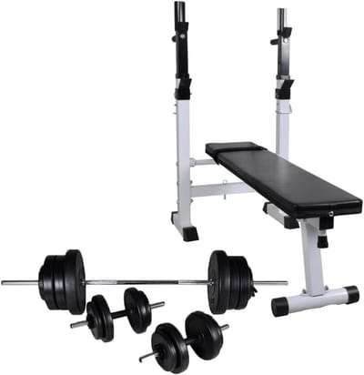 Trainingsbank - Fitness bank - Kracht training - Verstelbaar ontwerp - 120 x 50 x 50 cm - Zwart