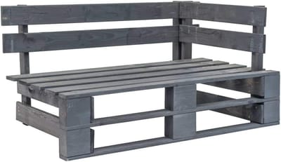 Vierkante tuinbank - Bank met pallets - Buiten ontspannen - Gemaakt van grijs hout - 110x25x175 cm