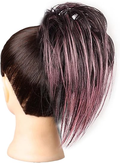 Ponytail Extension met Claw Clip voor een Natuurlijke Messy Bun, Korte Steile Haarstukjes voor Vrouwen in Diverse Kleuren