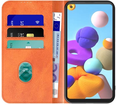 Geschikt voor Samsung Galaxy A21s Telefoonhoesje Bruin Kunstleer Met Magnetische Sluiting - Portemonnee BookCase Met Pasjeshouder - ProtX