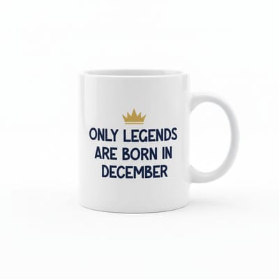 Only Legends Are Born in December Keramische Mok 330 ml – Verjaardag Cadeau Koffie- en Theemok